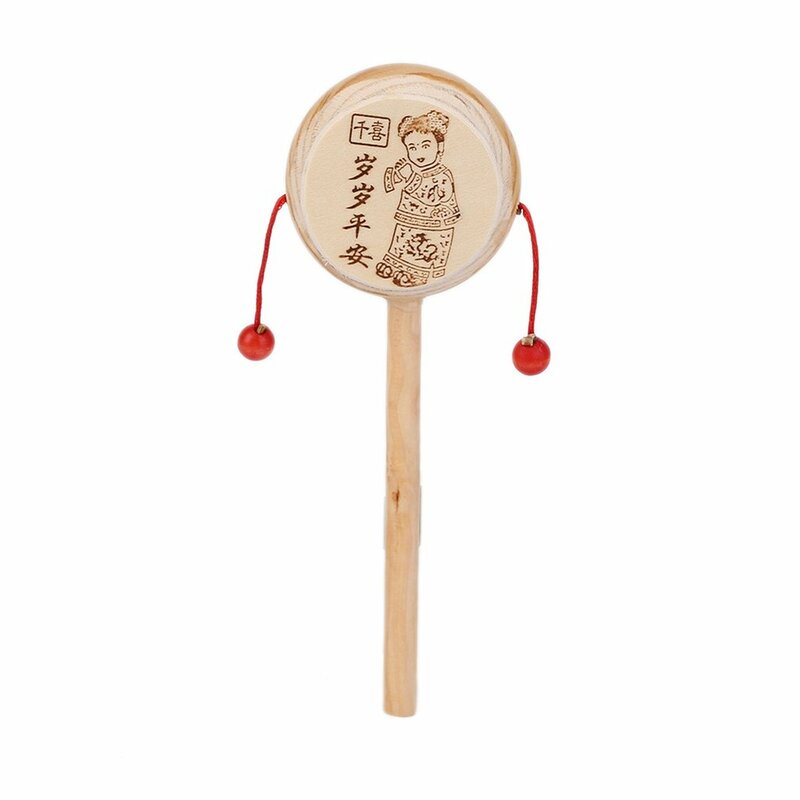 Caldo! Bambino bambini bambino legno sonaglio tamburo strumento bambino giocattolo musicale stili cinesi nuova vendita