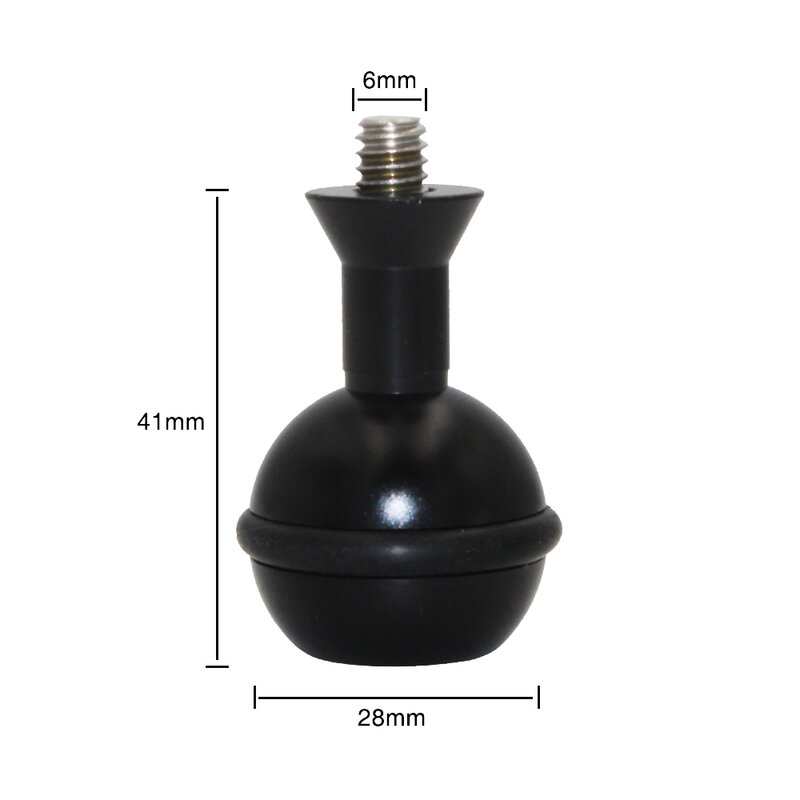 Lampe vidéo sous-marine avec adaptateur de boule de 28mm, lampe de poche de plongée M6, support d'extension de plateau de poignée à montage à vis