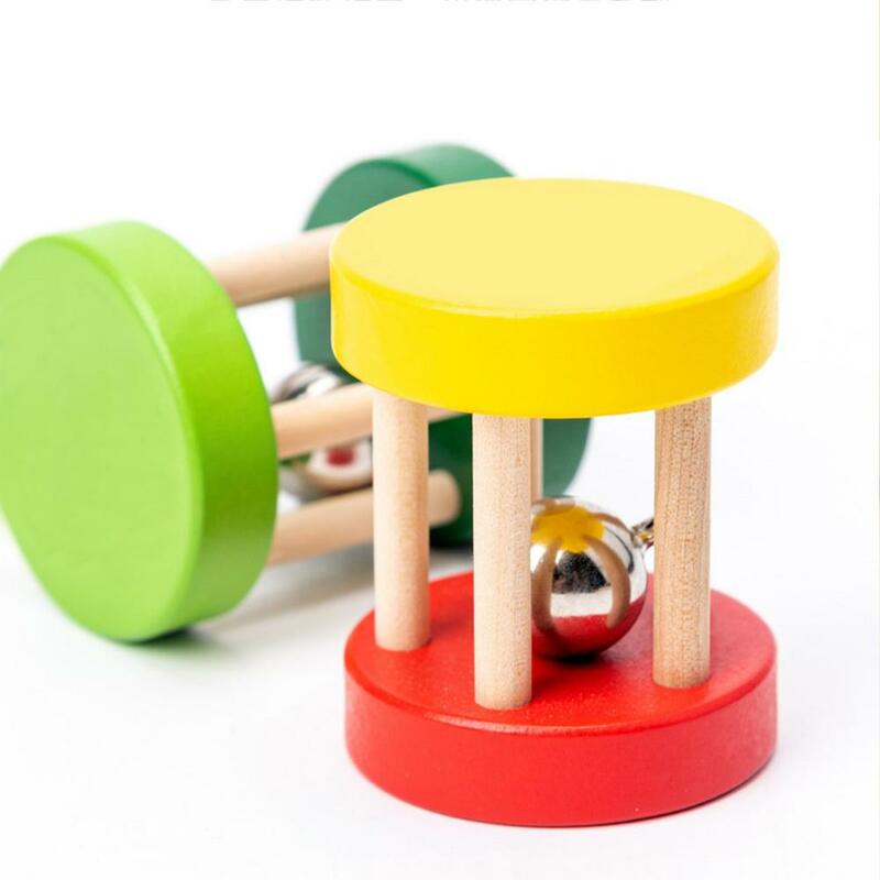 Mainan Kerincingan Kandang Kayu Montessori Bayi Alat Bel Tangan Musik Mainan Lonceng Tangan Goyang Mainan Pendidikan Intelektual 1 Buah