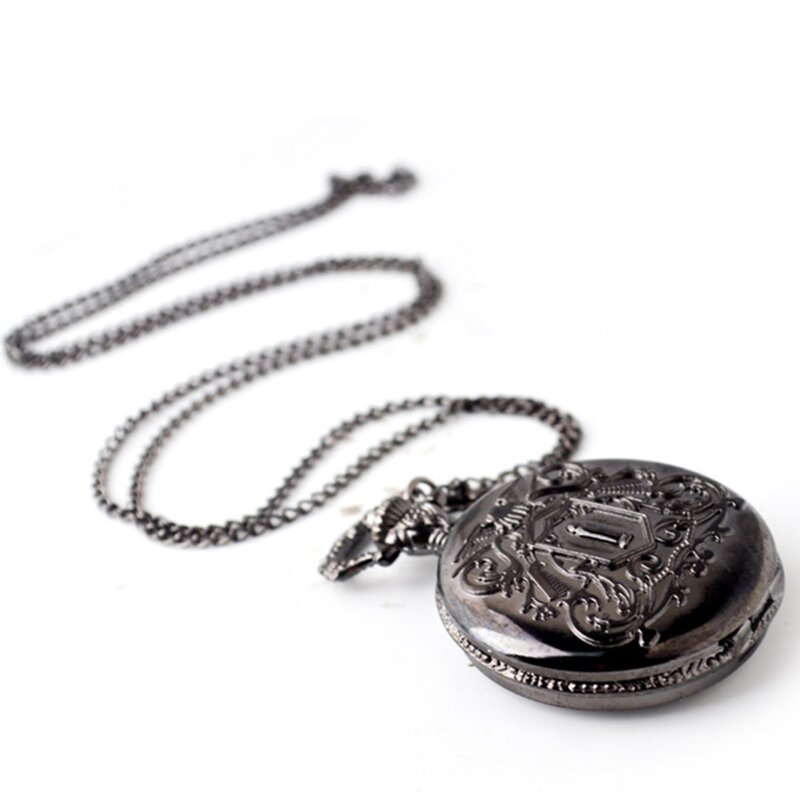 Reloj de cuarzo con diseño de bala mate para hombre, pulsera de bolsillo antigua, cadena colgante, regalo