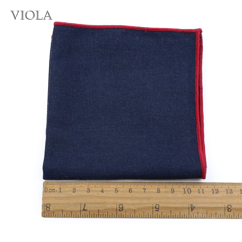 Double-Sided Solid Linen Hankie Colorful Soft Fabric Handkerchief Men Pocket Square Wedding Stylish Gift Party Dinner Accessory