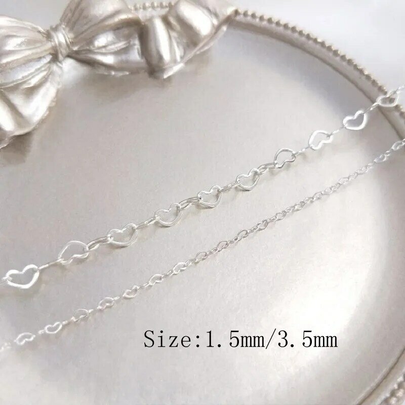 1 metro 925 argento placcatura amore catene collana forniture per gioielli che fanno braccialetto accessori in ottone fai da te