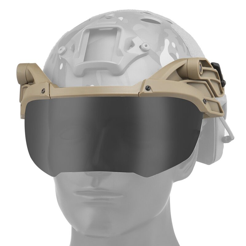 Helm Taktis Flip Bril Hoge Kwaliteit Verstelbare untuk Airsoft Paintball Winddicht Anti Kabut Cs Wargame Bescherming Newwe Bril