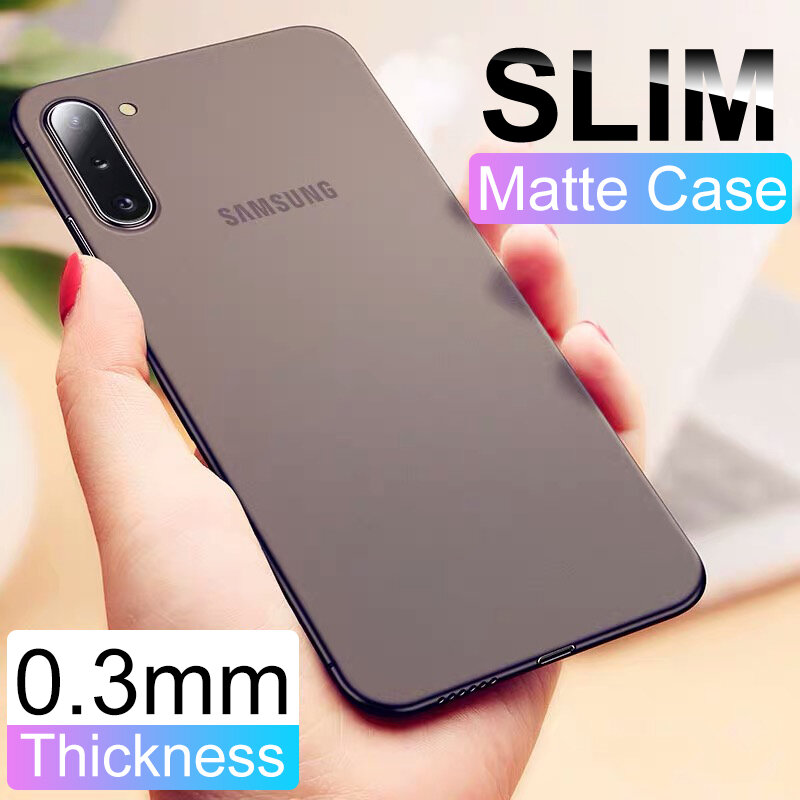 Wyjątkowo cienki futerał na telefon do Samsung Galaxy Note 10 Pro 8 9 S10 S9 S8 Plus S10e matowy Pp przezroczysty Slim tylna pokrywa 0.3mm Slim