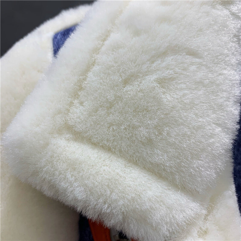 Damskie zimowe kurtka z owczej skóry łączenie zagęszczony Top, damskie 2023 zimowe nowe futro zintegrowany krótki płaszcz zimowy płaszcz kobieta