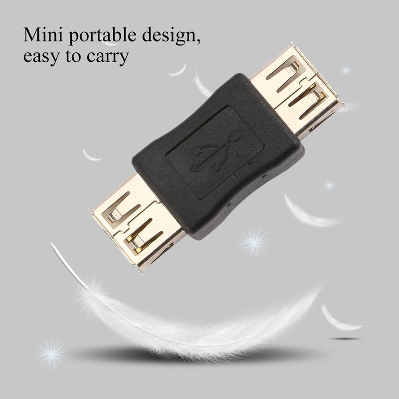 Acoplador USB 2,0 tipo A hembra, conector de adaptador USB A F/F, convertidor de aplicación en iluminación