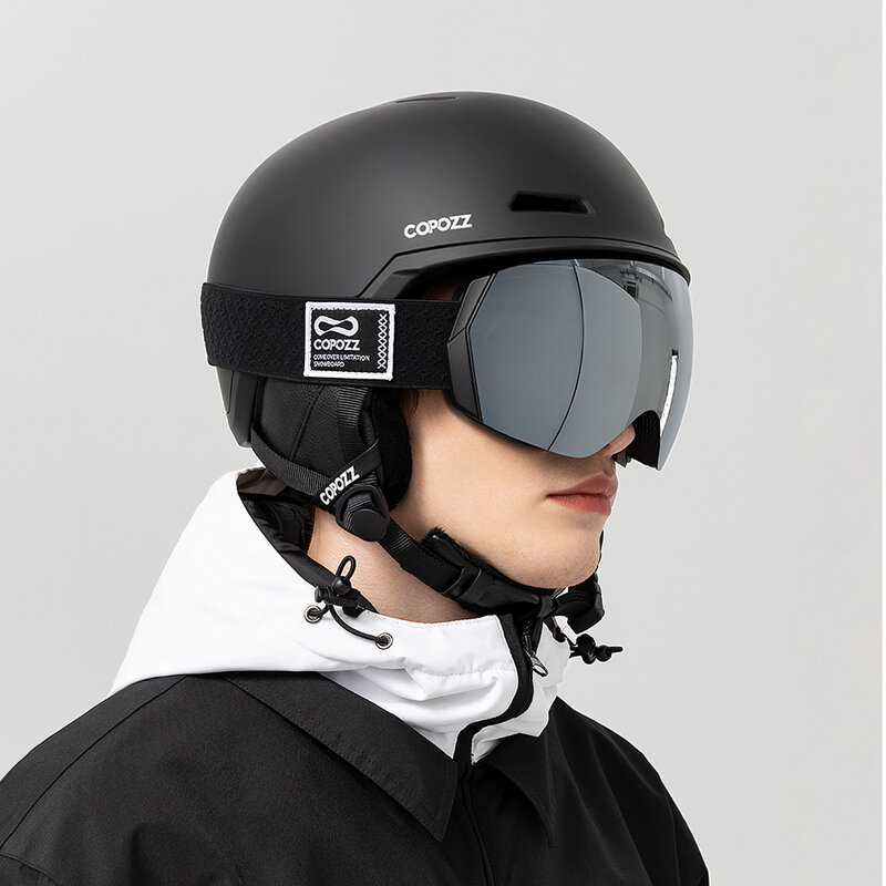 COPOZZ 성인 및 어린이용 안전 스키 헬멧, 하프 커버, 충격 방지 스노보드 헬멧