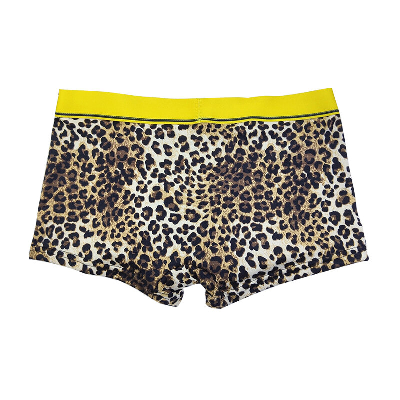 3 cor leopardo dot men sexy boxer macio romântico underwear homewear bolsa saco calcinha