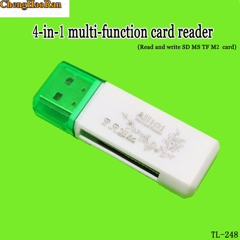 ChengHaoRan USB 4-in-1 Multi-Card Reader High-Speed 2.0 Direct Reading For SD MS TF M2 Card For PC Laptop Desktop Computers