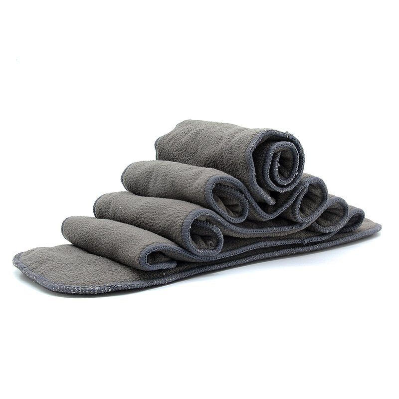Dotoo – couches en tissu pour bébé, 10 pièces, doublure en charbon de bambou, 2 + 2 couches