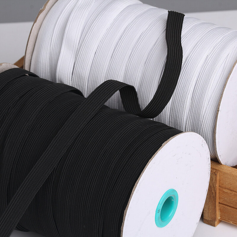 Banda elástica de goma plana para costura, accesorio de costura de 3-14mm, alta elasticidad, cinturón de cintura, cuerda elástica, ropa artesanal, costura