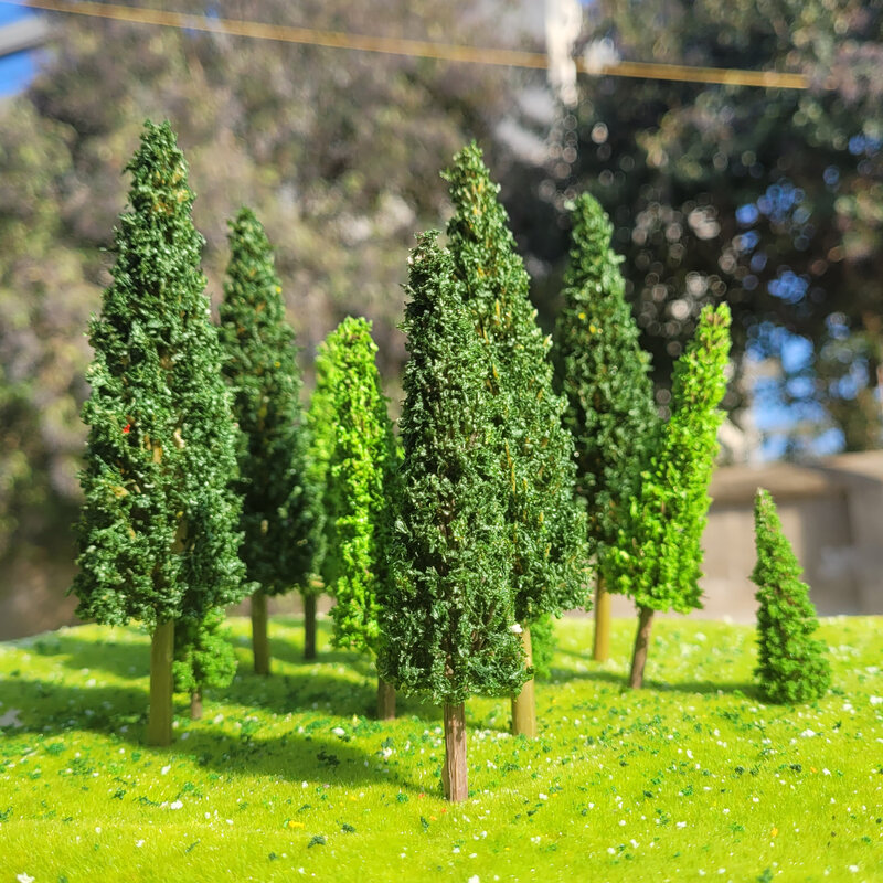 Modelo de árbol de Sequoia, paisaje de tren en miniatura, diseño de ferrocarril, perspectiva, ventana, decoración de Navidad, 3/8/20/50 piezas