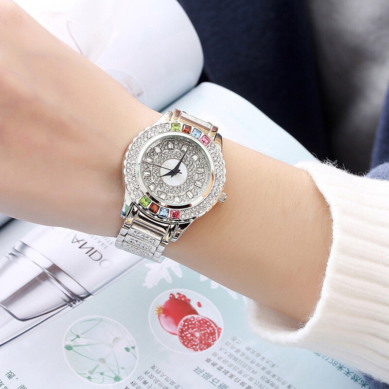 2021 genebra designer senhoras relógio de luxo bling diamantes das mulheres relógios de quartzo moda pulseira de ouro relógios de pulso ice-out xfcs