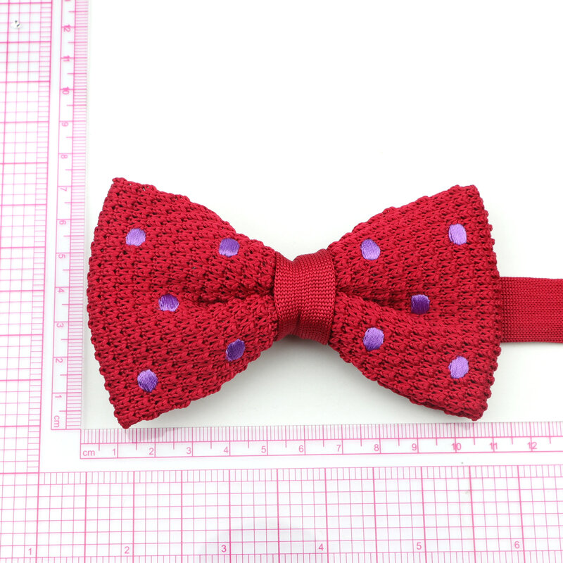 Solid Dot Knit Bow Tie Ploka Dots Adjustable Knitting Casual Neck Ties Leisure Butterfly Bowtie For Accessory Christmas Gift