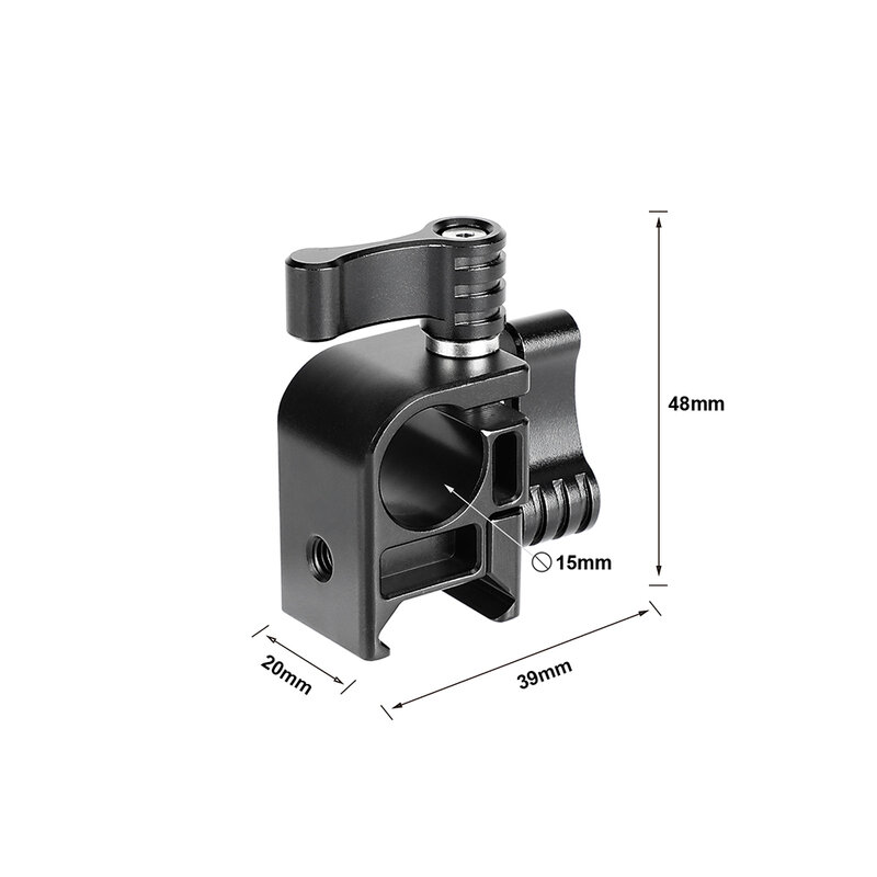 KIMRIG SWAT-Braçadeira de trilho Nato com haste, câmara em alumínio, libertação rápida, monitor DSLR, acessório visor, 15mm