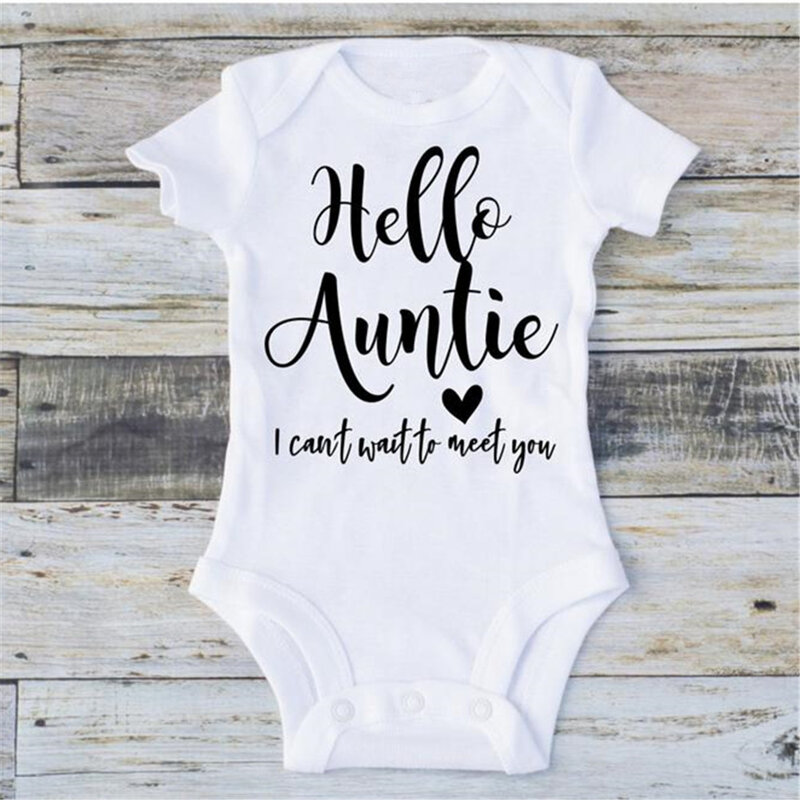 Personalized Aunt Pregnancy Announcement Hello Auntie Baby Announcement Aunt Pregnancy Announcement Onesie Reveal to Aunt Onesie