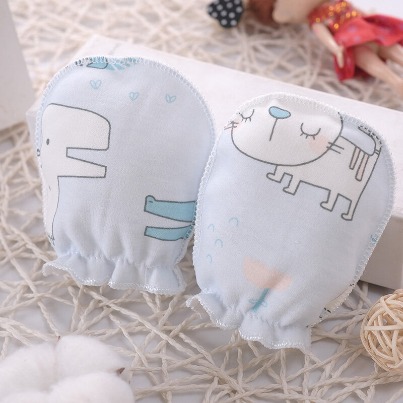 5 pares/lote bebê recém-nascido mittens algodão dos desenhos animados macio meninos meninas luvas resuable 0-3m bebê menina menino cabeça luvas