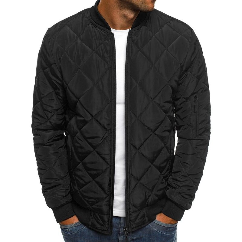 MRMT 남성용 코튼 패딩 코트, 단색 재킷, 마름모 솔기 파생 코튼 코트, 남성용 오버코트, 2024 브랜드 패션