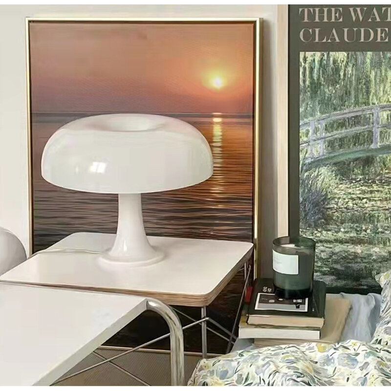 อิตาลี Designer Led เห็ดโคมไฟสำหรับโรงแรมข้างเตียงนอน Living Hiasan Kamar แสงโมเดิร์น Minimalist ไฟโต๊ะ