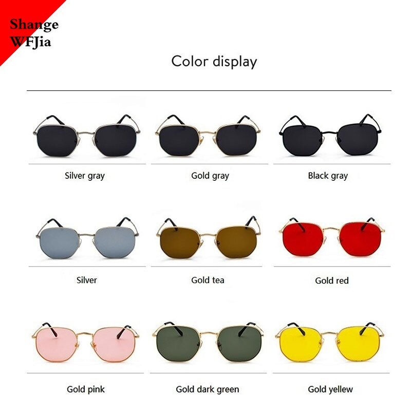 Óculos de sol hexagonais para homens e mulheres, marca quente Driving Shades, óculos masculinos, UV400