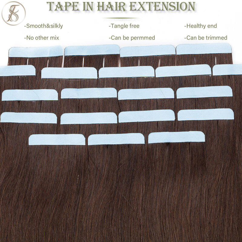 Накладные волосы Tess 2,5 г/шт., натуральные волосы для наращивания, человеческие волосы, блонд, клейкая кожа, уток, двусторонние бесшовные Невидимые