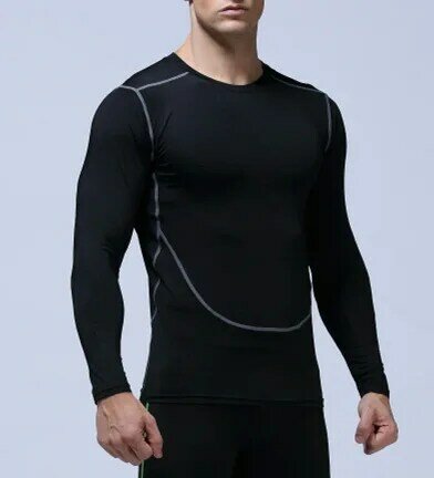 Tight men's sports running fitness clothing sweat-absorbent breathable basketball wear quick-drying compression clothing Tops