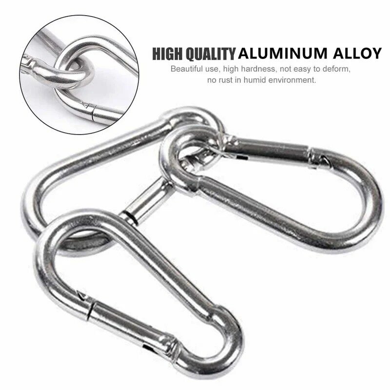 1/10Pcs Mini Alloy Spring Carabiner Snap Hook Carabiner Clip Keychain EDC Survival Outdoor Camping Tools Silver Size 41*20*4mm
