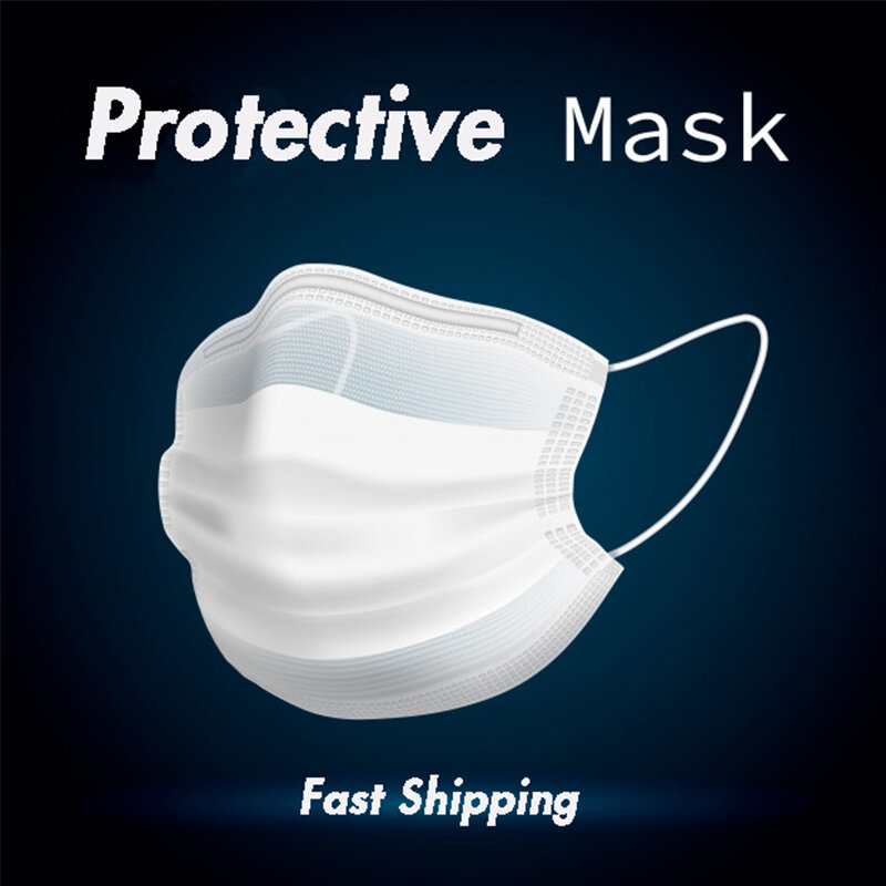 В наличии 50 шт одноразовые маски респираторы белые маски для лица защитные пылезащитные ушные петли нетканые маски