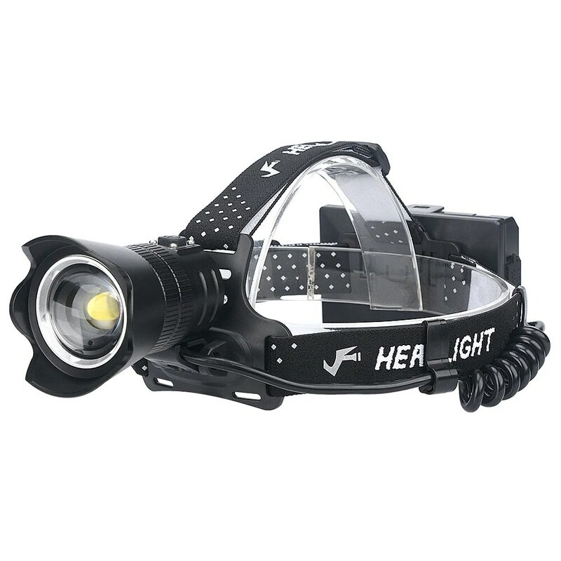 Faro LED potente XHP199, recargable por USB, auriculares portátiles, enfoque telescópico, impermeable, para pesca al aire libre, novedad