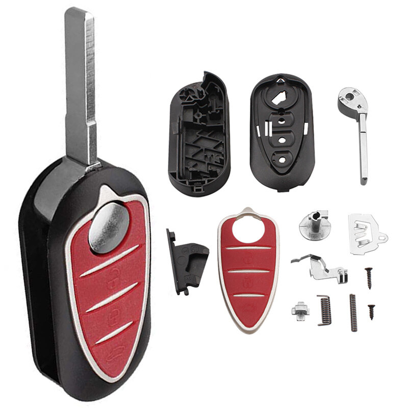 3 Buttons Remote Car Key Shell Fob Uncut Blade Fit Folding Flip Car Key Case Cover for Alfa Romeo Mito Giulietta 159 GTA