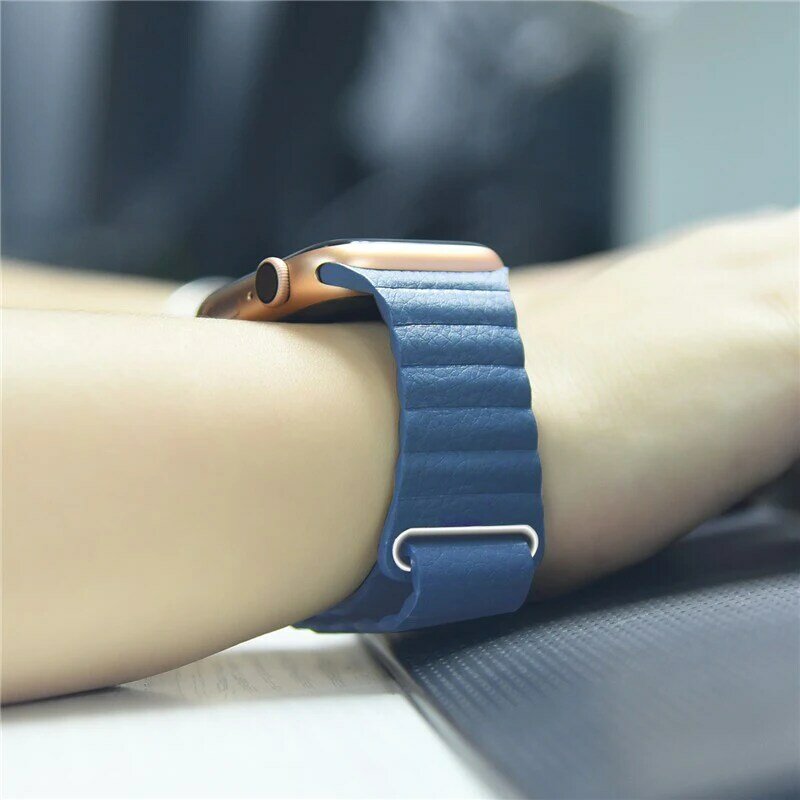 Bracelet pour bracelet de montre apple 42mm 38mm 44mm 40mm correa iwatch 5 4 3 2 bracelet magnétique en cuir bracelet apple watch 4 accessoires