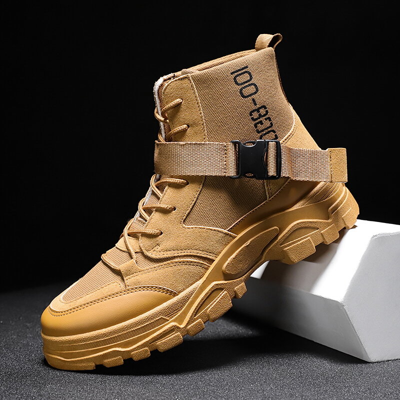 남성 캐주얼 신발 Mid-Calf Boots 트렌드 숏 부츠 편안한 통기성 기본 부츠 방수 남성 신발 패션 앵클 부츠