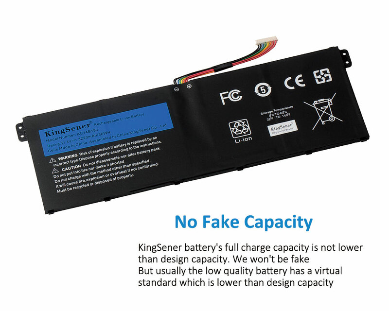 KingSener AC14B18J AC14B13J Baterai Laptop untuk Acer Aspire E3-111 11.4 MS2394 EX2519 N15Q3 N15W4 V