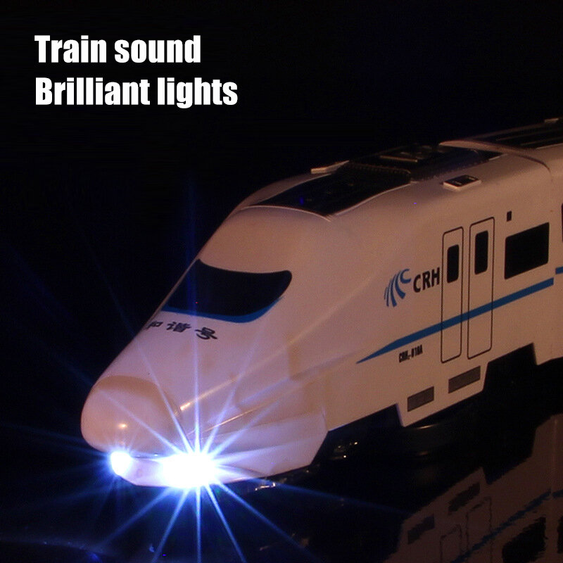 1:8 имитация высокоскоростного железнодорожного поезда Harmony, игрушки для мальчиков, электрический звук светильник светлый поезд, модель эму, головоломка, детский автомобиль, игрушка