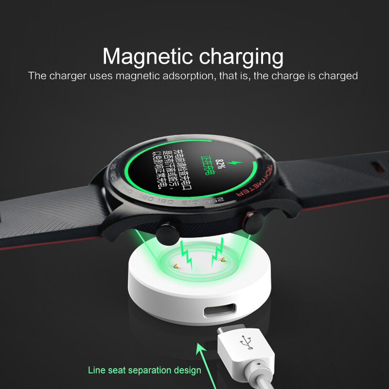 Smart Watch Dock Charger com cabo de carga USB, berço de carregamento magnético, GT GT2 GT2e e Honor 2, 120cm, 1 Pc, 2Pcs
