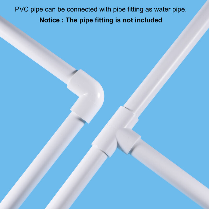 Uxcell tubo in PVC tubo di plastica rigido rotondo 8.8mm ID 11mm OD 500mm bianco confezione da 2