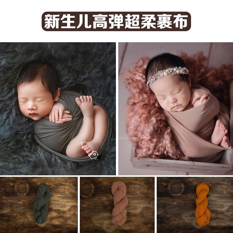 Puntelli fotografia neonato velluto di latte avvolto luna piena tiro bambino bambino bambino tema Studio fotografico foto Tencel cotone