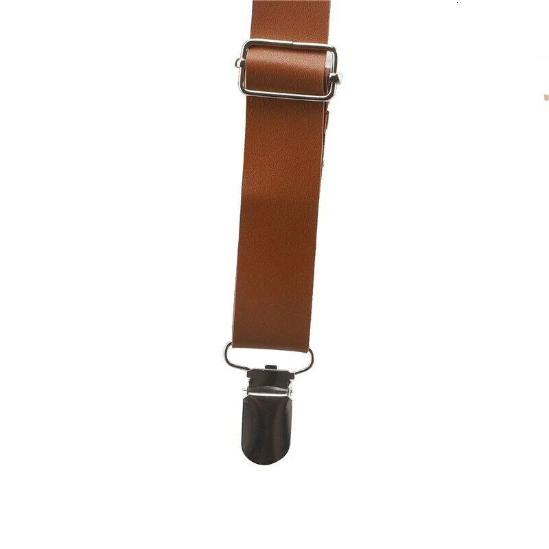 2.5cm Width Fashion Men Leather Suspenders Belt  PU Leather Clip-on Women Braces Suspenders Wedding Wear