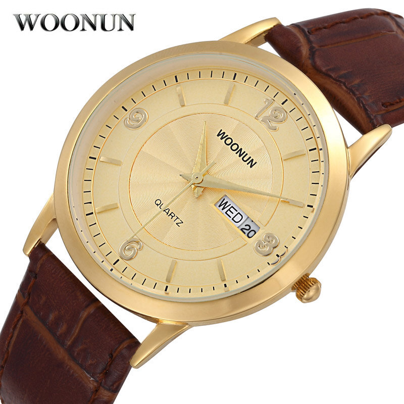Topmerk Heren Horloges Luxe Gouden Horloges Mannen Waterdicht Schokbestendig Date Dag Quartz Horloges Mannen Ultra Dunne Heren Horloges