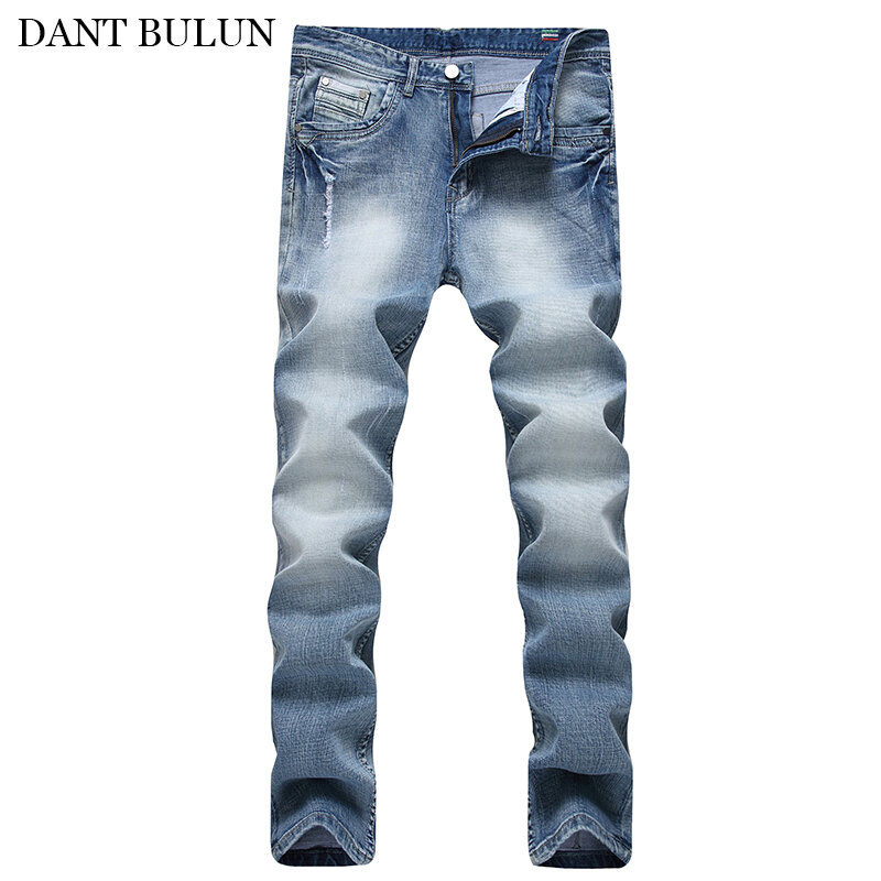 Men's Jeans 2020 Classic Stretch Denim Pants Scratched Designer Straight Slim Fit Elastic Jeans Men Streetwear Casual Jeans