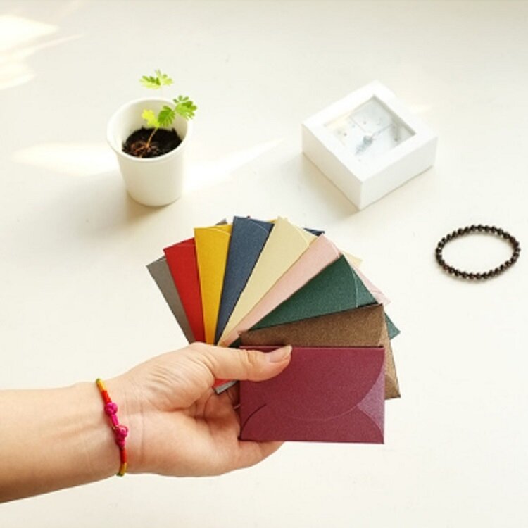 10 sztuk Retro chiński styl romantyczny Mini perłowy papier koperty losowy kolor dostawy