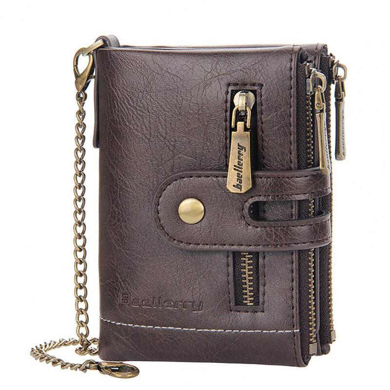 Exquisite Large Capacity Wallet Safe Buckle Multi-grid Faux Leather Fashion Wallet for Man