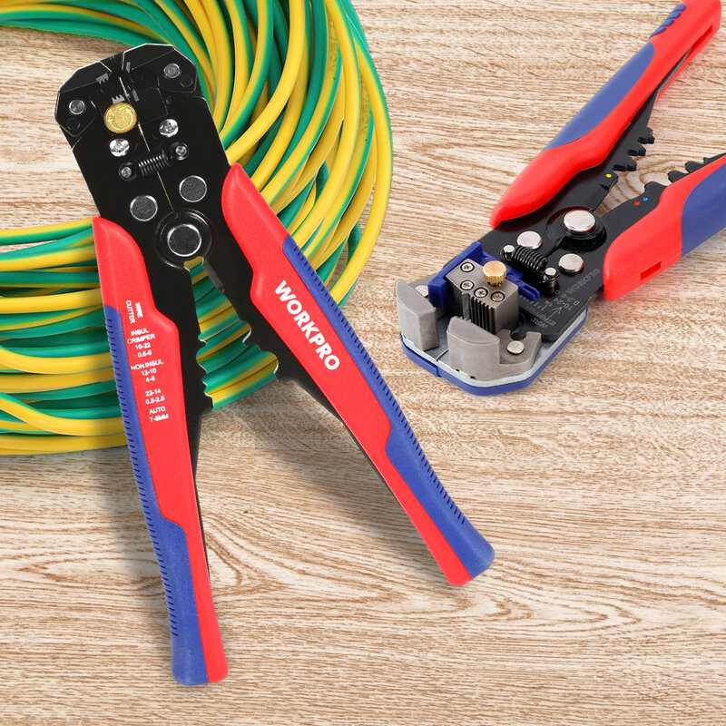 Workpro crimper cabo cortador de fio automático descascador multifuncional descascamento ferramentas friso alicate terminal