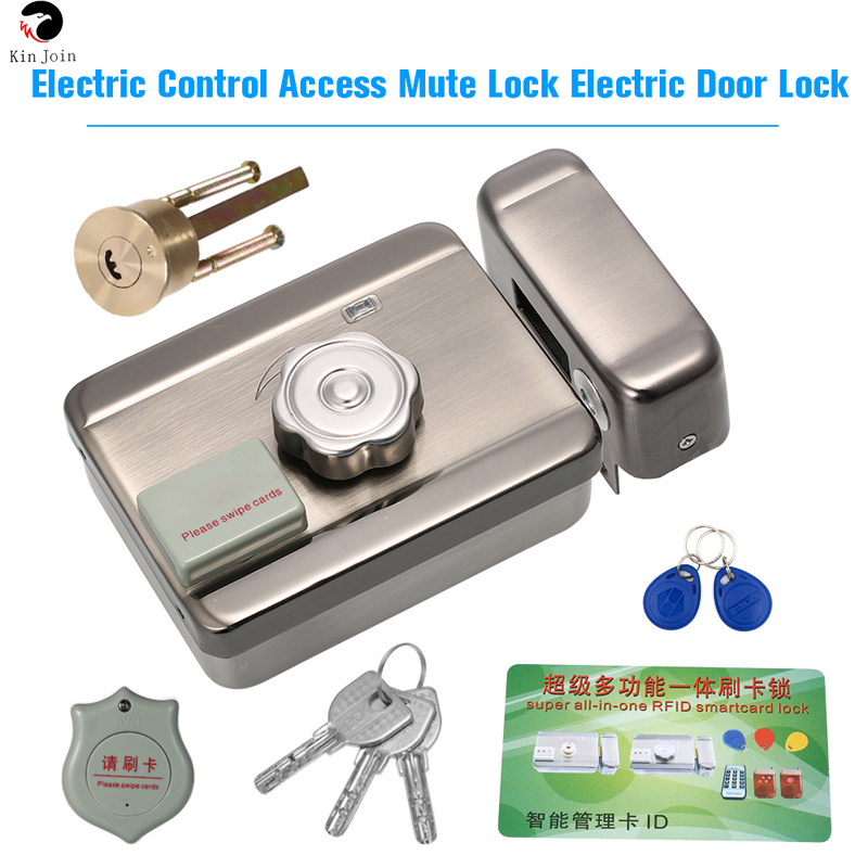 Electric Lock Castle & Gate Lock Access Control System Electronic Integrated RFID Door Rim Lock With ID Reader 125khz
