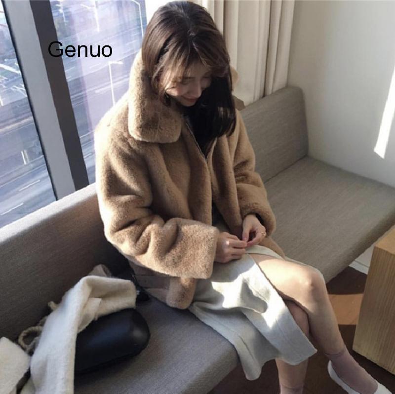 Faux Fur Coat Women Imitation Rabbit Hair Lap Top Student Loose Plush Faux Fur Coat 2020 Autumn And Winter New Outwear