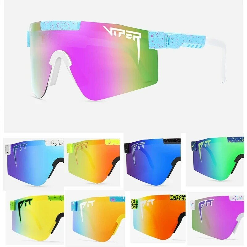 Wysokiej jakości oversize Pit Viper okulary przeciwsłoneczne męskie kolarstwo na świeżym powietrzu sportowe okulary przeciwsłoneczne kobiet szerokie widoki Mtb gogle