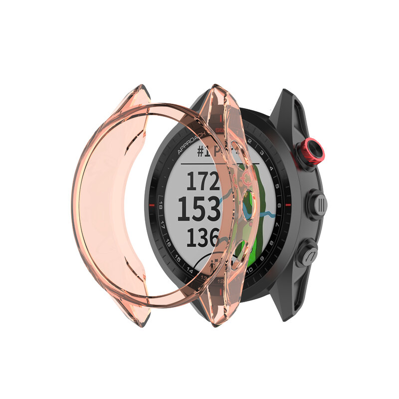 Tpuハーフパック保護ケースガーミンアプローチs62スマート腕時計シェルハーフパックカバーのための保護カバーケースs