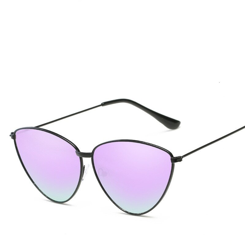 Lonsy óculos de sol de gatinho feminino, óculos escuros pequenos, vintage, de metal, retrô, uv400