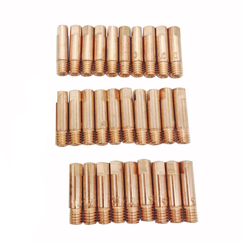 Lastoorts Contact Tip Gaspijp MB-15AK M6 * 25Mm Lastoorts Contact Tip Gas Nozzle10pcs 0.8/1.0/1.2Mm