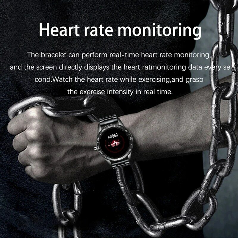 Smartwatch à prova d'água ip67, relógio inteligente masculino com monitoramento de frequência cardíaca, pressão sanguínea e contador de passos para android e ios